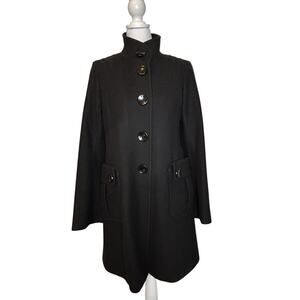 Laundry by Design Coat Womens Size 2 Black Wool Blend Lined Tailored Classic